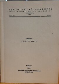 Rovartani Közlemények 1961/14. évf. 1-15. sz.
