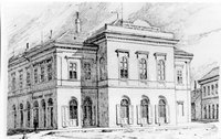 A kaposvári Táncsics gimnázium 50. évfordulója alkalmából készült felvétel a gimnázium második épületéről (1864-1897).